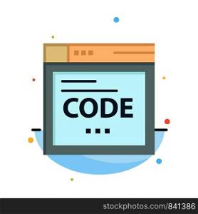 Browser, Internet, Code, Coding Abstract Flat Color Icon Template
