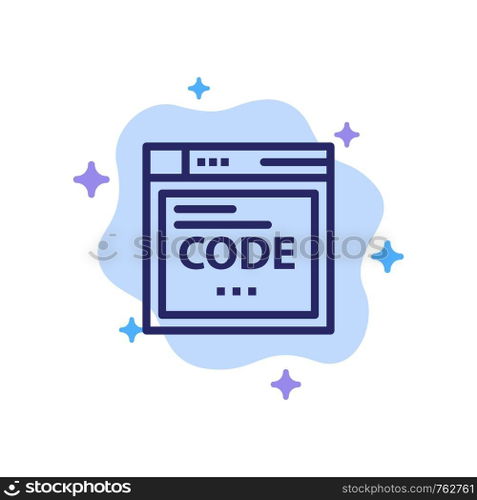 Browser, Internet, Code, Coding Blue Icon on Abstract Cloud Background