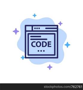 Browser, Internet, Code, Coding Blue Icon on Abstract Cloud Background
