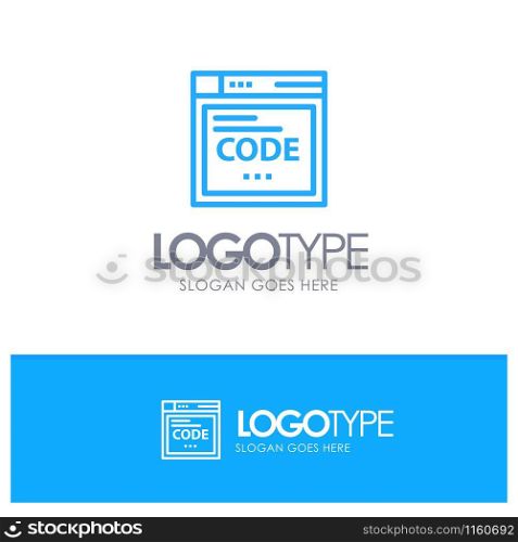 Browser, Internet, Code, Coding Blue Logo Line Style