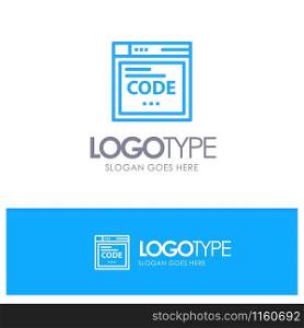Browser, Internet, Code, Coding Blue Logo Line Style