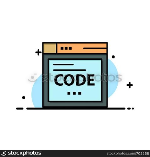 Browser, Internet, Code, Coding Business Flat Line Filled Icon Vector Banner Template