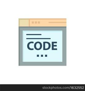 Browser, Internet, Code, Coding  Flat Color Icon. Vector icon banner Template