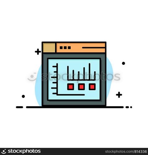 Browser, Internet, Web, Static Business Flat Line Filled Icon Vector Banner Template