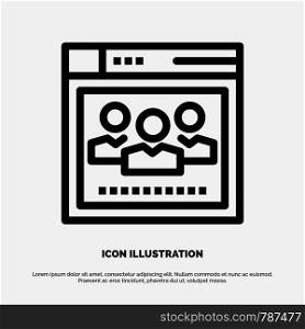 Browser, Network, Web, Education Vector Line Icon