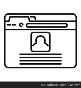 Browser page icon outline vector. Window computer. Web screen. Browser page icon outline vector. Window computer