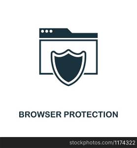 Browser Protection icon. Monochrome style design from internet security collection. UI. Pixel perfect simple pictogram browser protection icon. Web design, apps, software, print usage.. Browser Protection icon. Monochrome style design from internet security icon collection. UI. Pixel perfect simple pictogram browser protection icon. Web design, apps, software, print usage.