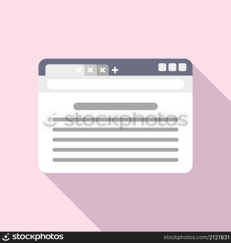 Browser screen icon flat vector. Internet computer. Website interface. Browser screen icon flat vector. Internet computer
