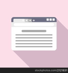 Browser screen icon flat vector. Internet computer. Website interface. Browser screen icon flat vector. Internet computer