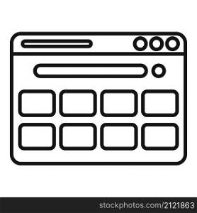 Browser screen icon outline vector. Internet computer. Website interface. Browser screen icon outline vector. Internet computer