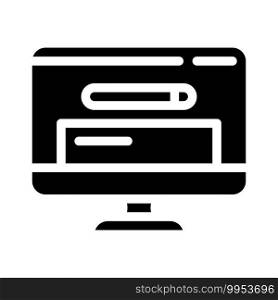 browser search operating system glyph icon vector. browser search operating system sign. isolated contour symbol black illustration. browser search operating system glyph icon vector illustration