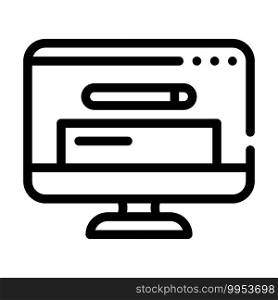browser search operating system line icon vector. browser search operating system sign. isolated contour symbol black illustration. browser search operating system line icon vector illustration