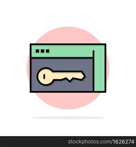 Browser, Security, Key, Room Abstract Circle Background Flat color Icon