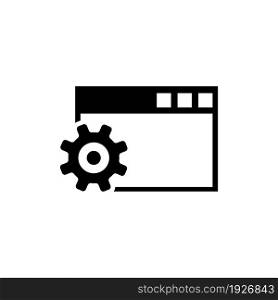 Browser Setup, Configure Settings. Flat Vector Icon illustration. Simple black symbol on white background. Browser Setup, Configure Settings sign design template for web and mobile UI element. Browser Setup, Configure Settings Flat Vector Icon