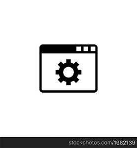 Browser Setup. Flat Vector Icon. Simple black symbol on white background. Browser Setup Flat Vector Icon