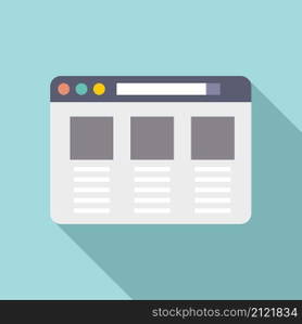 Browser tab icon flat vector. Window computer. Bar interface. Browser tab icon flat vector. Window computer