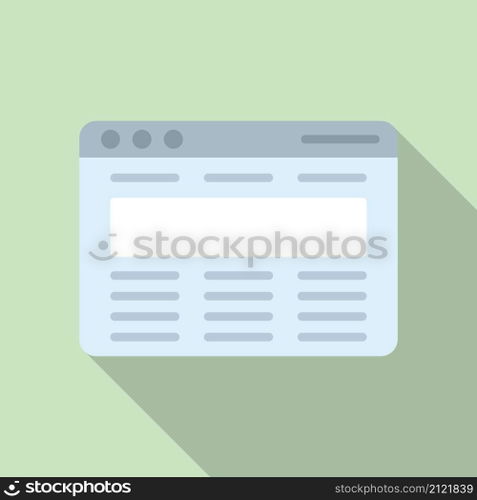 Browser template icon flat vector. Computer interface. Website tab. Browser template icon flat vector. Computer interface
