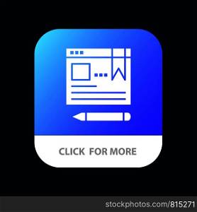 Browser, Text, Pen, Education Mobile App Icon Design