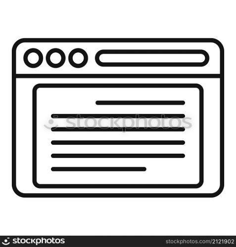 Browser url icon outline vector. Computer interface. Bar screen frame. Browser url icon outline vector. Computer interface