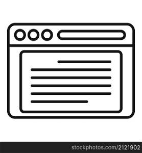 Browser url icon outline vector. Computer interface. Bar screen frame. Browser url icon outline vector. Computer interface
