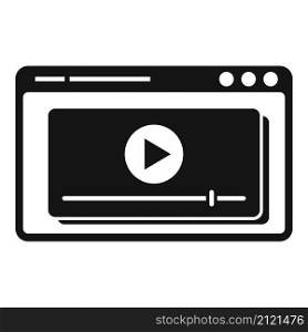 Browser video play icon simple vector. Media stream. Watch live. Browser video play icon simple vector. Media stream