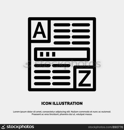 Browser, Web, Code, Internet Vector Line Icon