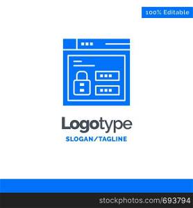 Browser, Web, Lock, Code Blue Business Logo Template