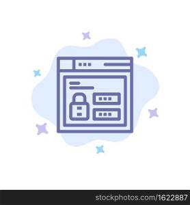 Browser, Web, Lock, Code Blue Icon on Abstract Cloud Background
