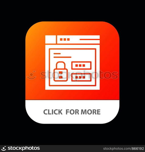 Browser, Web, Lock, Code Mobile App Icon Design