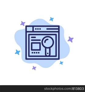Browser, Web, Search, Education Blue Icon on Abstract Cloud Background