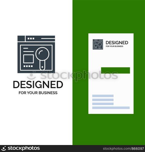 Browser, Web, Search, Education Grey Logo Design and Business Card Template