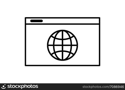 Browser window icon isolated sign of website. Internet search. Interface of application. EPS 10. Browser window icon isolated sign of website. Internet search. Interface of application.