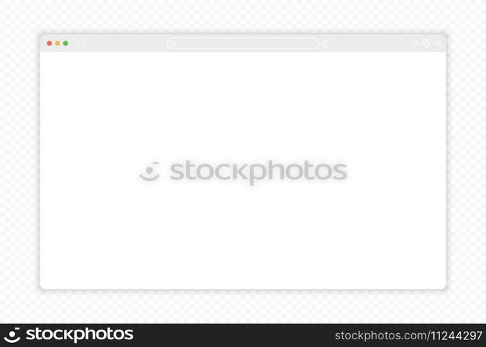 Browser window interface. Web page mockup. Search system interface. Web browser interface. Empty browser window. Website template. Vector graphic EPS 10