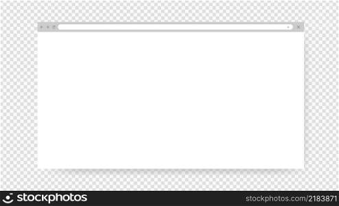 Browser window. Internet search bar. Web page vector template.