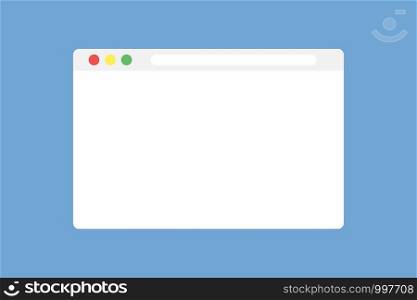 Browser window mock up in trendy flat style. Technology concept vector design. Blank screen web browser. Isolated vector illustration. EPS 10