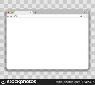 Browser window template. Transparent background. Vector isolated webpage mockup.