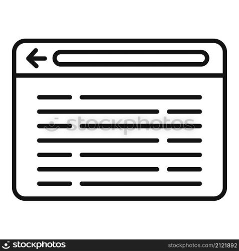 Browser wireframe icon outline vector. Computer internet. Website screen. Browser wireframe icon outline vector. Computer internet