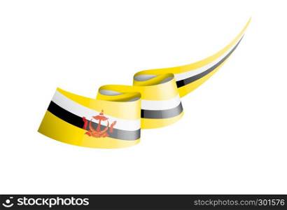 Brunei national flag, vector illustration on a white background. Brunei flag, vector illustration on a white background