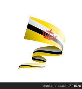 Brunei national flag, vector illustration on a white background. Brunei flag, vector illustration on a white background