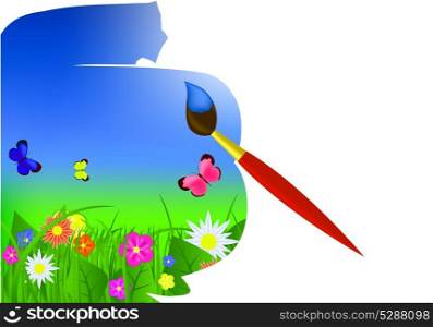 brush and sky paint vector illustration