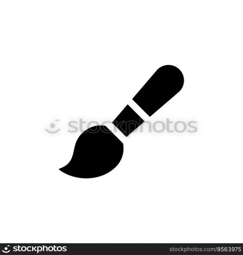 Brush black glyph ui icon. Painting over image. Simple filled line element. User interface design. Silhouette symbol on white space. Solid pictogram for web, mobile. Isolated vector illustration. Brush black glyph ui icon