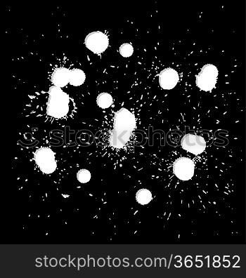 Brush blot vector on black background. Vector illustration.