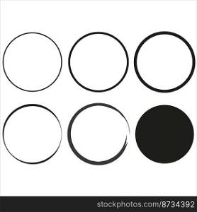 Brush circles. Circle frame set. Round shape. Vector illustration. stock image. EPS 10.. Brush circles. Circle frame set. Round shape. Vector illustration. stock image. 