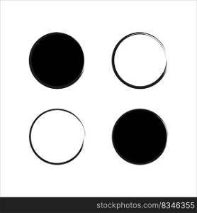 Brush circles, great design for any purposes. Round frame set. Round shape. Line art. Vector illustration. Stock image. eps 10.. Brush circles, great design for any purposes. Round frame set. Round shape. Line art. Vector illustration. Stock image. 