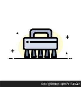 Brush, Cleaning, Set Business Flat Line Filled Icon Vector Banner Template