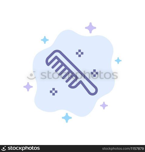 Brush, Comb, Cosmetic, Clean Blue Icon on Abstract Cloud Background