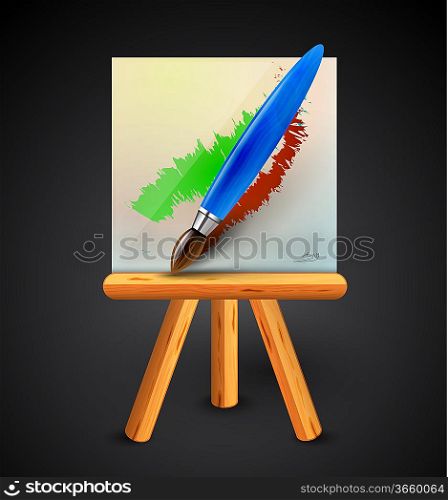 Brush drawing conceptual vector icon