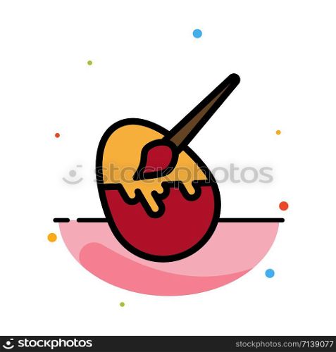 Brush, Easter, Egg, Painting Abstract Flat Color Icon Template