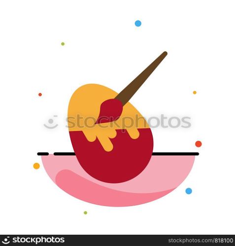 Brush, Easter, Egg, Painting Abstract Flat Color Icon Template