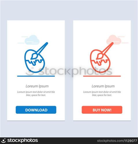 Brush, Easter, Egg, Painting Blue and Red Download and Buy Now web Widget Card Template